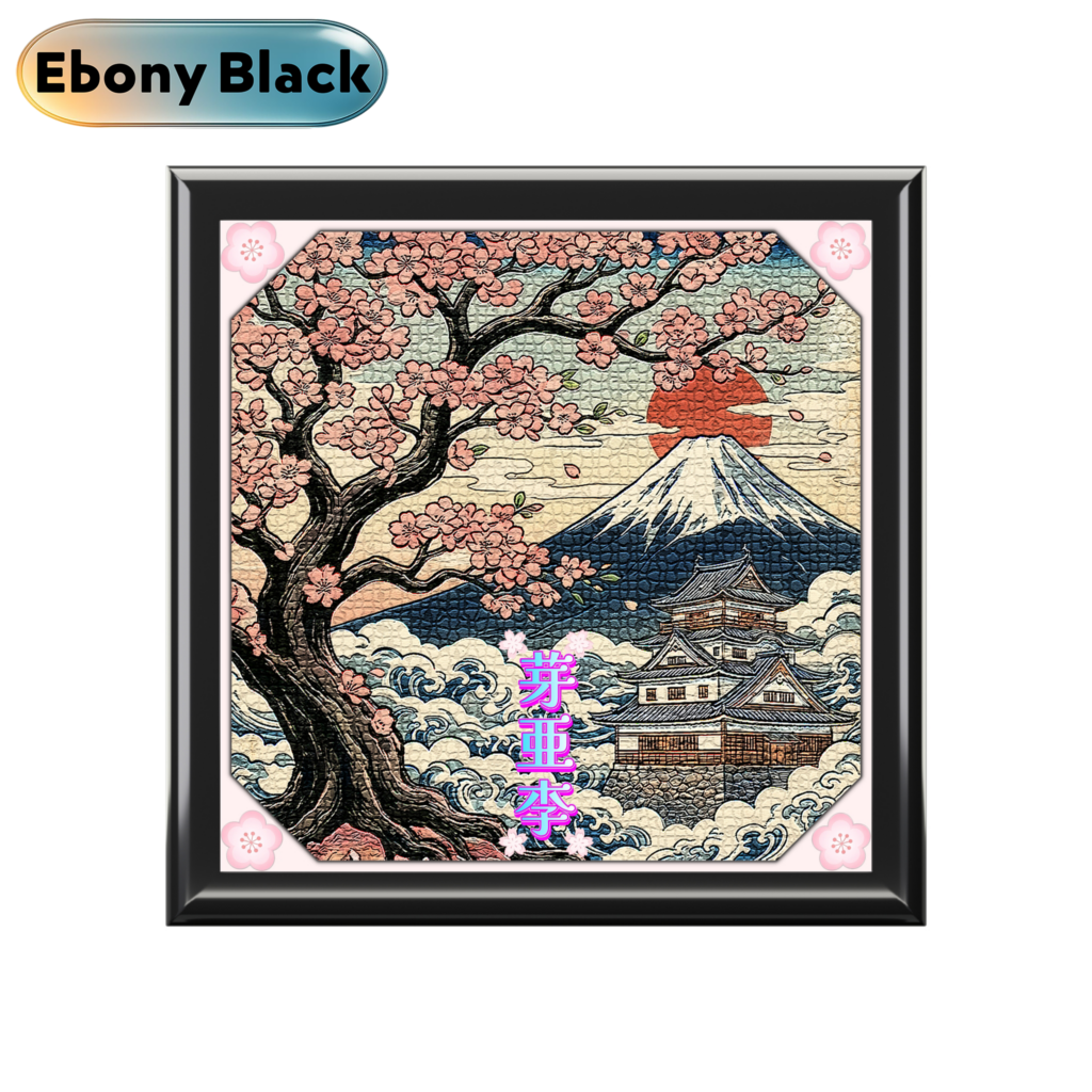 'Mary' Kanji name | Mt. Fuji & Sakura Vintage Mosaic Jewelry Box【Women's】